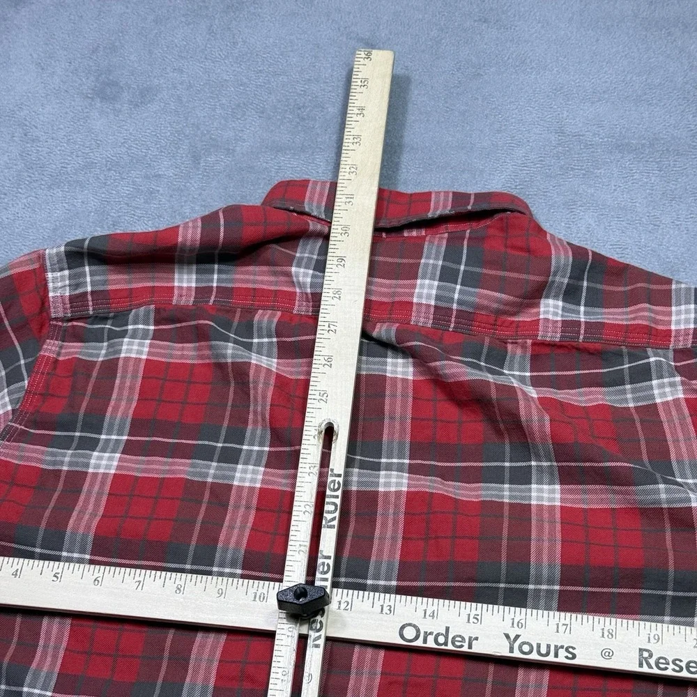 Polo Ralph Lauren Slim Fit Flannel Shirt Mens L Madras Plaid Cabincore Woodsy